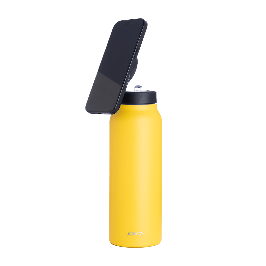 JOINGO PRO - Garrafa Térmica Personalizada Magnética (MagSafe) - 800ml - Amarela